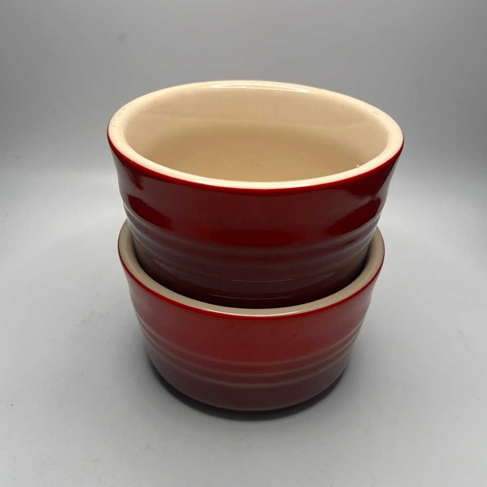 Le Creuset red cerise ramekins! Perfect condition